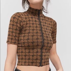 Iets frans zip up crop top